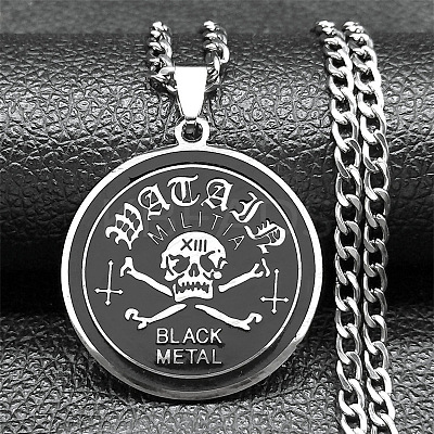 201 Stainless Steel Pendant Necklaces LS-NJEW-C066-05P-1