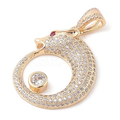 Brass Micro Pave Cubic Zirconia Pendants KK-S388-06G-1
