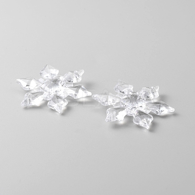 Transparent Acrylic Connector Charms TACR-WH0001-74B-1