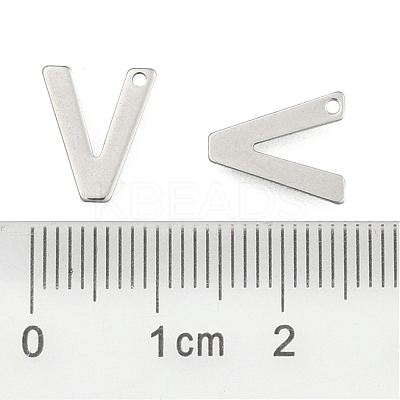 Tarnish Resistant 304 Stainless Steel Letter Charms STAS-O072-V-1