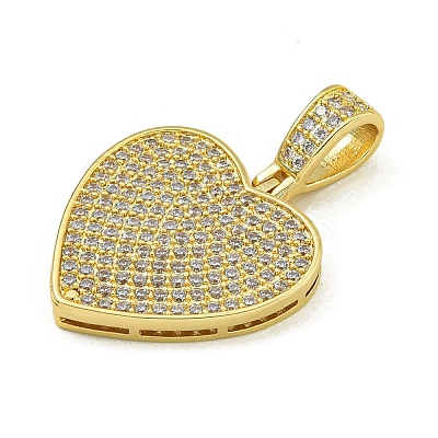 Rack Plating Brass Pave Cubic Zirconia Pendants KK-U029-10G-03-1