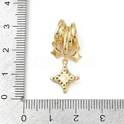 Brass Micro Pave Clear Cubic Zirconia Pendants X-KK-C093-23G-1