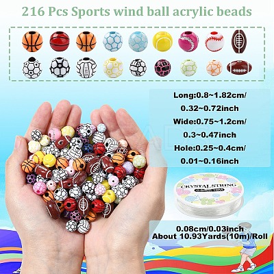 Sport Theme DIY Acrylic Beaded Bracelets Making Kits DIY-YW0010-96-1