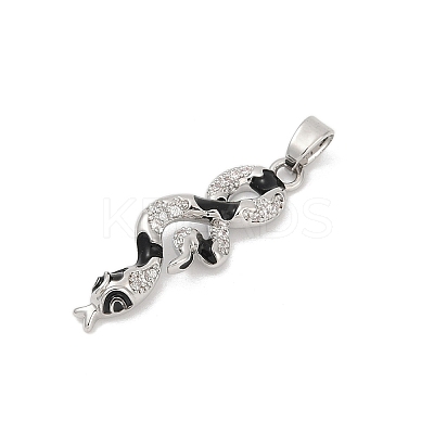 Brass Micro Pave Clear Cubic Zirconia Pendants KK-R221-01P-03-1