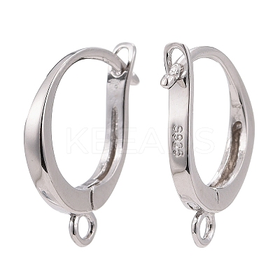 Anti-Tarnish Rhodium Plated 925 Sterling Silver Leverback Earring Findings STER-I017-087P-1