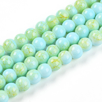 Baking Paint Glass Beads Strands DGLA-N003-4mm-C04-1