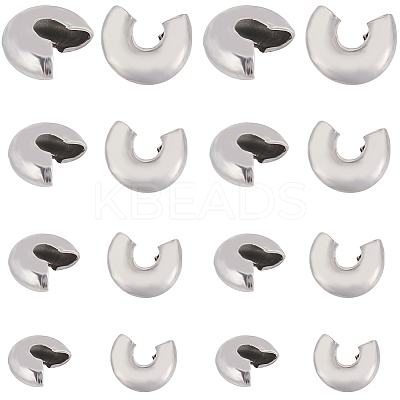 240Pcs 4 Style 304 Stainless Steel Crimp Beads Covers STAS-CN0001-67-1