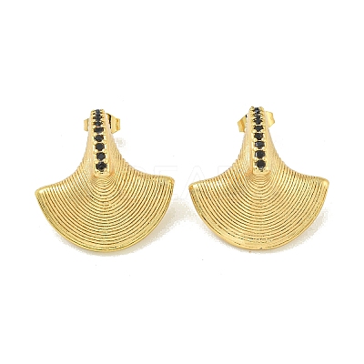 PVD Vacuum Plating 304 Stainless Steel with Rhinestone Stud Earrings for Women EJEW-G401-03G-02-1