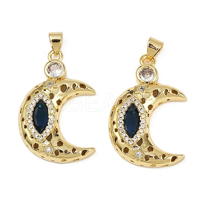 Brass Micro Pave Cubic Zirconia Pendants KK-S526-20G-B-1