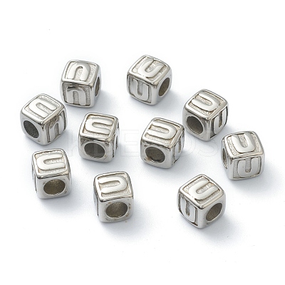 Tarnish Resistant 304 Stainless Steel European Beads STAS-H145-01U-P-1