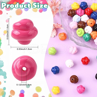 30Pcs Opaque Acrylic Beads OACR-YW0003-87A-1