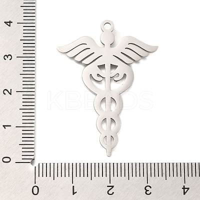 Anti-Tarnish 304 Stainless Steel Snake Pendants STAS-S150-02P-1