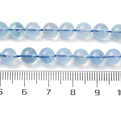 Natural Aquamarine Beads Strands G-P342-10-7mm-A-1