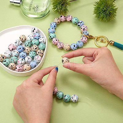 WEWAYSMILE 50Pcs 5 Styles 15mm Silicone Round Beads Making Kit JX486A-1