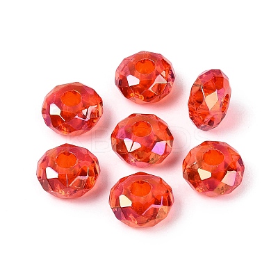 Independence Day Transparent Acrylic European Beads OACR-E033-25M1-1