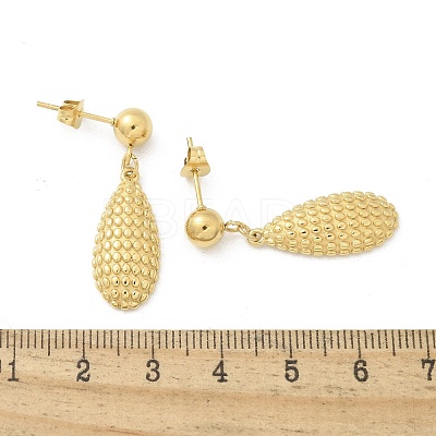 Ion Plating(IP) 304 Stainless Steel Teardrop Dangle Stud Earrings for Women EJEW-A119-16G-1