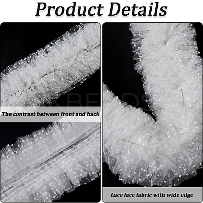 3 Yards Polyester Pleated Lace Trim OCOR-GF0003-99A-02-1