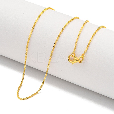 Brass Cable Chain Necklaces for Women NJEW-G084-16G-1