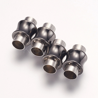 304 Stainless Steel Magnetic Clasps with Glue-in Ends STAS-F124-04B-1