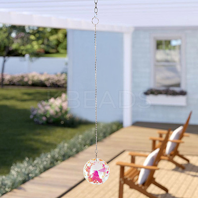 1Pc Transparent Glass Hanging Suncatchers AJEW-TADJ0001-02B-1