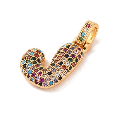 Brass Micro Pave Cubic Zirconia Pendants KK-C076-29J-G02-1