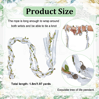 Alloy Tree of Life Cloth Leaf Trim Ribbon Party Decoration HJEW-OC00267-1