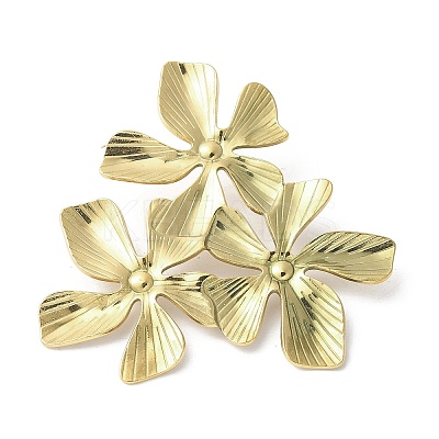 304 Stainless Steel Flower Stud Earrings LS-EJEW-V006-04G-1