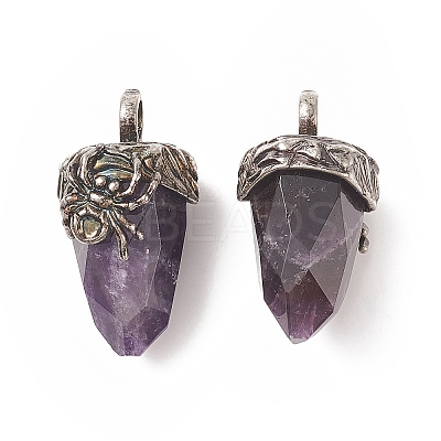 Natural Amethyst Pendants G-C051-03F-1