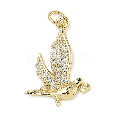 Brass Micro Pave Cubic Zirconia Pendants ZIRC-I356-07G-01-1