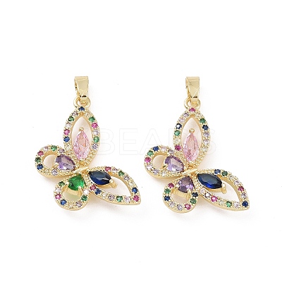 Brass Micro Pave Colorful Cubic Zirconia Pendants LS-KK-E068-VC408-1