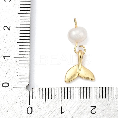 Natural Cultured Freshwater Pearl & Brass Pendants KK-U062-15G-1