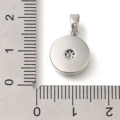 Brass Micro Pave Cubic Zirconia and Shell Pendants KK-K388-77P-01-1