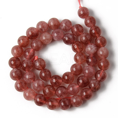 Natural Quartz Beads Strands G-T129-01-8mm-1