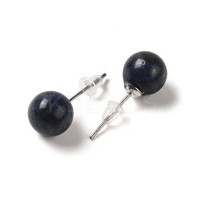Natural Lapis Lazuli Stud Earrings LS-G-B075-02P-08-1