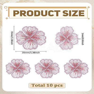 10Pcs Galsang Flower Gauze Embroidery Sew on Cloth Patches DIY-LP0004-43-1