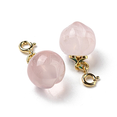 Natural Rose Quartz Peac Pendant Decorations G-R489-46G-1