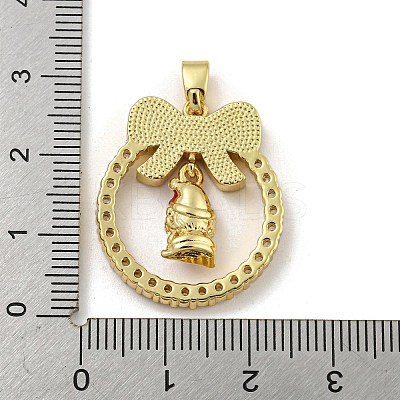 Christmas Brass Micro Pave Cubic Zirconia Pendants KK-H468-01E-02G-1