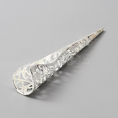 Hollow out Iron Finger Nail Tip Claw Rings AJEW-WH0282-38A-1