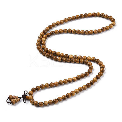 4-Loop Wrap Style Buddhist Jewelry WOOD-N010-021-1