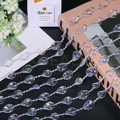 Acrylic Beads Chains CHAC-WH0001-06-1