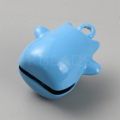 Lucky Cat Shapes Baking Paint Brass Pendants KK-WH0081-69C-1