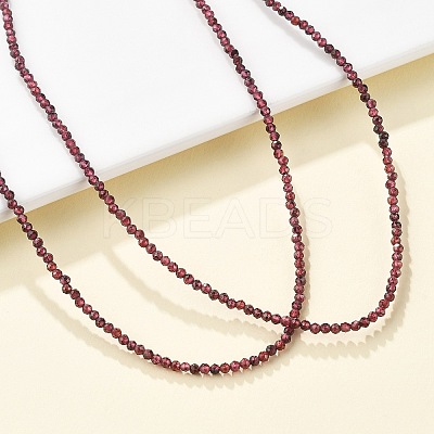 Natural Garnet Beaded Necklaces NJEW-K114-A-A04-1