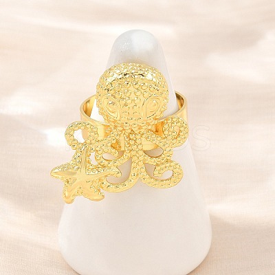 Ocean Brass Cuff Open Rings KK-CBA5A76-04G-01-1