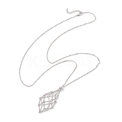 304 Stainless Steel Macrame Pouch Empty Stone Holder Necklace Making NJEW-JN05238-03-1