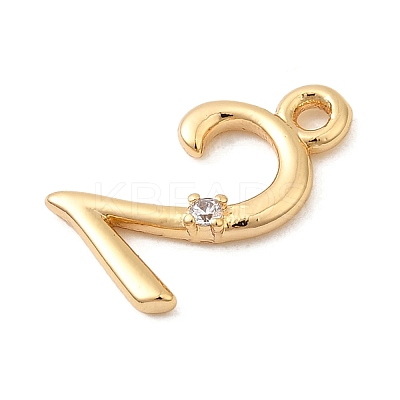 Brass Micro Pave Cubic Zirconia Charms KK-P340-24G-02-1