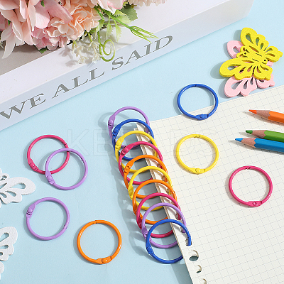 100Pcs 5 Colors Zinc Alloy Loose Leaf Book Binder Hinged Rings FIND-SP0002-66-1
