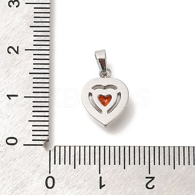 304 Stainless Steel Micro Pave Cubic Zirconia Pendants STAS-H228-03P-08-1