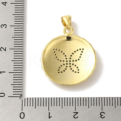 Brass Micro Pave Clear Cubic Zirconia Pendants KK-Z042-08G-1
