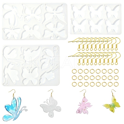 DIY Butterfly Charm Pendant Silicone Molds for DIY Earring Making DIY-YW0009-41-1
