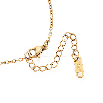 304 Stainless Steel Pendant Necklaces NJEW-T018-54G-1